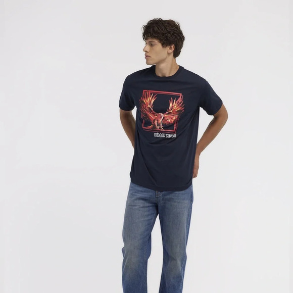 Roberto Cavalli T-shirt with Eagle logo and print size L - Picture 3 of 9
